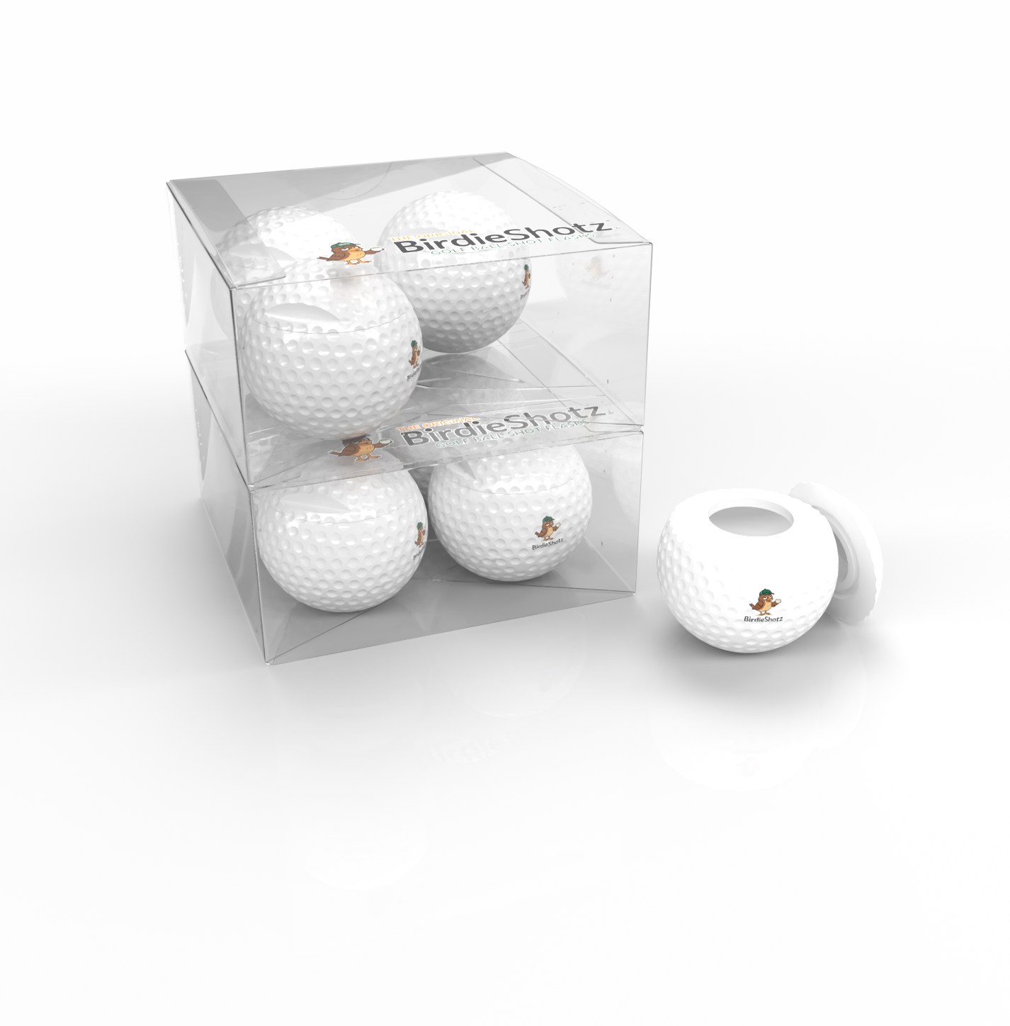 Golf Ball Shot Flask 8 Pack | BirdieShotz | Golf Gift, Groomsmen